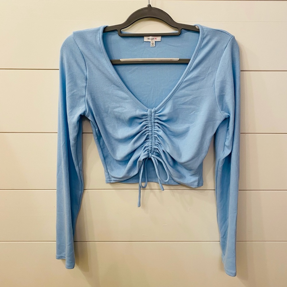Women’s Better Be Crop Top. Size Large. Baby Blue.